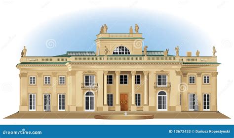 Lazienki Royal Palace in Warsaw Stock Vector - Illustration of building ...