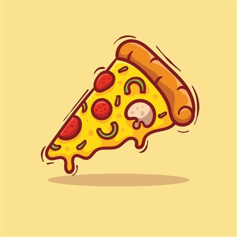 ilustración vectorial de una deliciosa rebanada de pizza de pepperoni