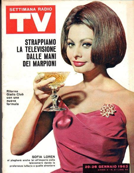 Sophia Loren Settimana Radio Tv Magazine 20 January 1963 Cover Photo