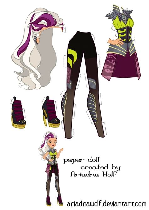 Эвер Афтер Хай: Бумажная кукла Мелоди Пайпер | Paper dolls, Ever after ...