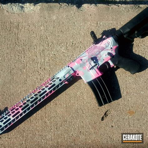 Ar 15 Coated In A Pink Camouflage Pattern By Web User Cerakote