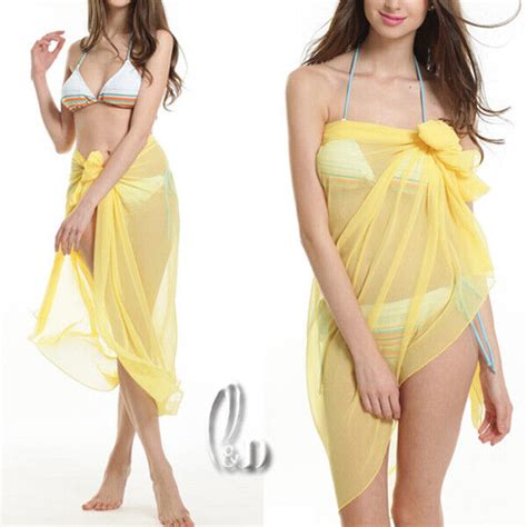 Sexy Chiffion Beach Sarong Bikini Cover Oversize Cocktail Scarf Shawl Sw Ebay