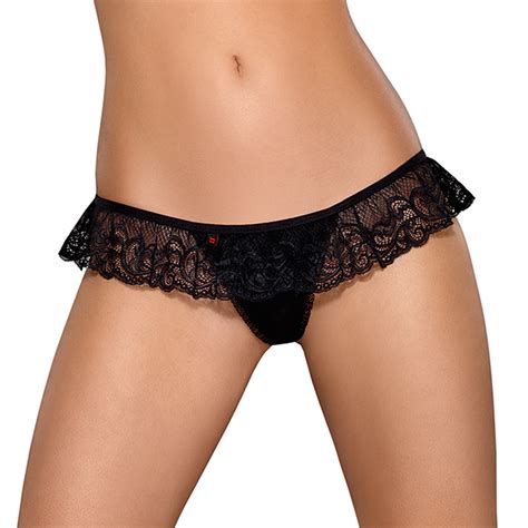 Obsessive Womens Lace Thong 830 Tho 1 Black