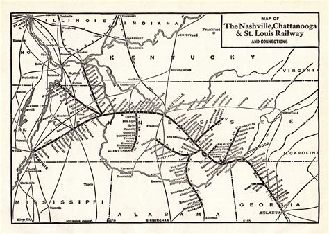 1940 Antique Nashville Chattanooga St Louis Railway Map - Etsy