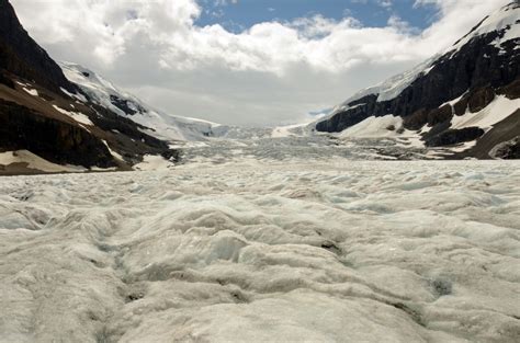 24 Athabasca Glacier and Icefall From Athabasca Glacier In Summer From Columbia Icefield