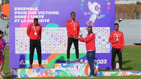 VIDÉO JIOI 2023 Athlétisme Maurice réalise le triplé aux 100