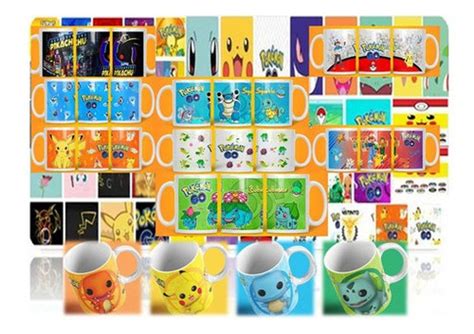 Kit Imprimible Plantillas Sublimación Tazas Pokemon Cuotas sin interés