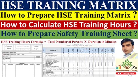 What Is Hse Training Matrix Printable Templates