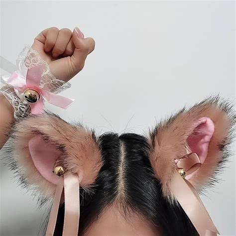 Kitten Ears Headband Cosplay Cat Ear Cosplay Ear With Bells Etsy