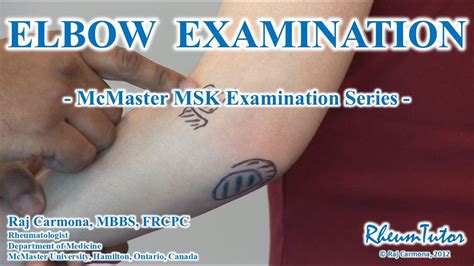 Elbow Examination Mcmaster University Youtube