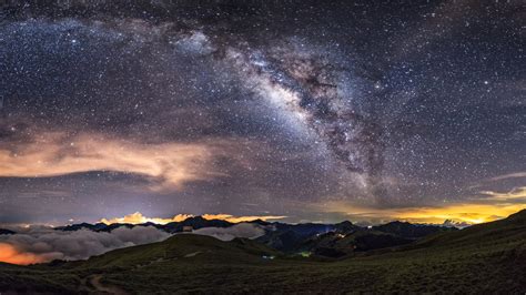 Milky Way On The Night Sky Hd 1920x1080 Night Sky Wallpaper Night