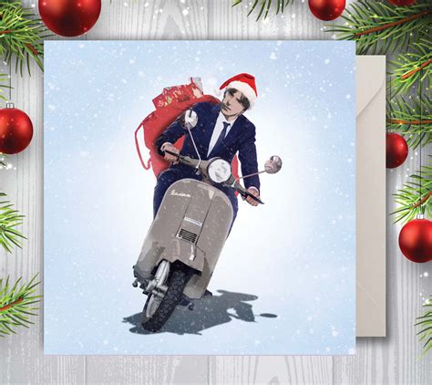 Paul Weller Scooter Christmas Card 4 Pack Jbartworks