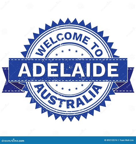 Vector of WELCOME TO City ADELAIDE Country AUSTRALIA. Stamp. Sticker