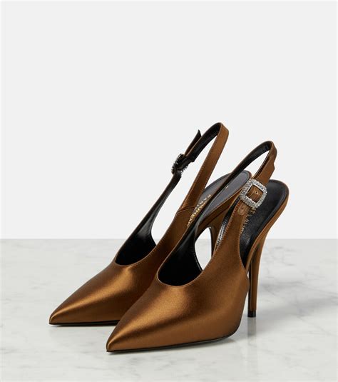 Saint Laurent Yasmeen Satin Slingback Pumps Saint Laurent