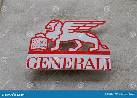 Generali Brand Logo And Text Sign On Facade Agency Italian Office Of