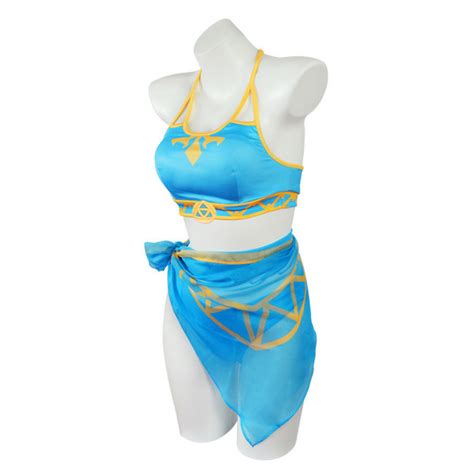 The Legend Of Zelda Kingdom Of Tears Princess Zelda Two Piece Bikini Swimsuit Costume Blue Two
