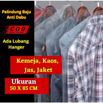 Jual Plastik Cover Baju Kaos Kemeja Jas Jaket Gantung Anti Debu Ukuran