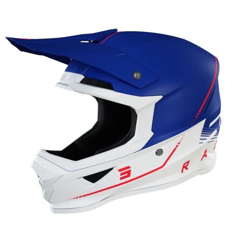 Capacete Shot Furious Raw 2022 Azul Vermelho Mate Loja Motocross