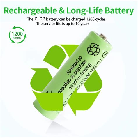 Eco Friendly Durable 1 2v 1000mah Ni Mh Rechargeable Aa Battery For