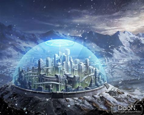 Domed City By Andanguyen On Deviantart Fantasy Concept Art Fantasy