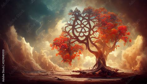 Digital art of the Tree of Life. Stock Illustration | Adobe Stock