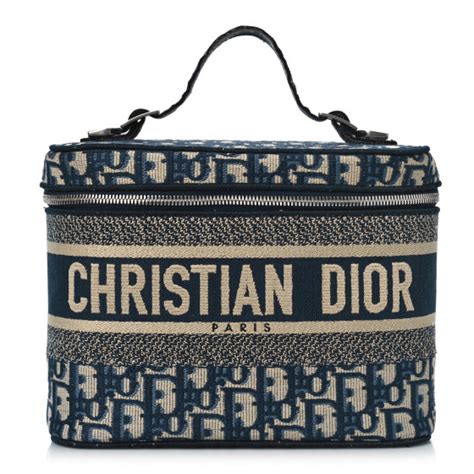 Christian Dior Oblique Diortravel Vanity Case Blue 1184261 Fashionphile