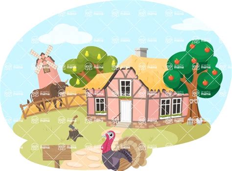 Animals by a Farm House | GraphicMama | GraphicMama