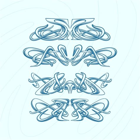 Premium Vector Hand Drawn Art Nouveau Divider Collection Element