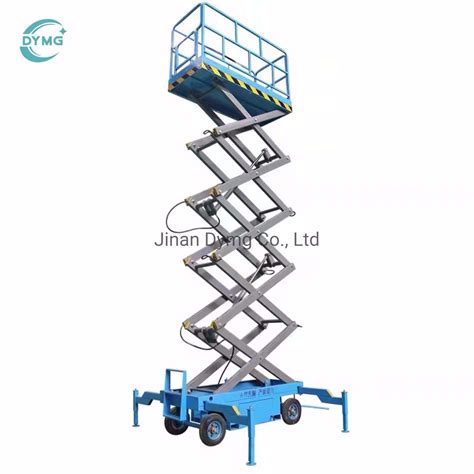 Dymg Rental Hydraulic Movable Lifts Working Model Mobile Scissor Lift