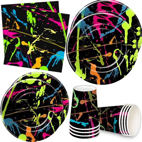 Amazon Hipvvild Neon Party Decorations Tableware Neon Glow