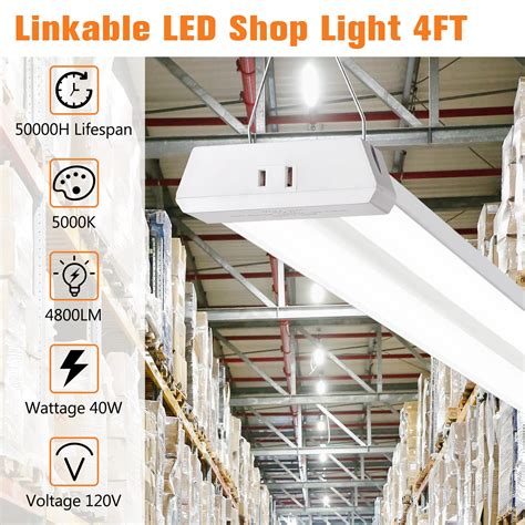 Snapklik OOOLED 4FT Linkable LED Shop Light For Garages 42W