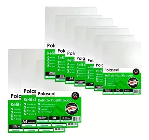 Kit 600 Plásticos Polaseal Para Plastificação 0 05mm 125mic Frete grátis