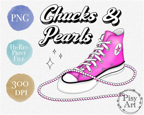 Chucks And Pearls For Tshirt Chucks And Pearls 2021 Png Chucks Etsy