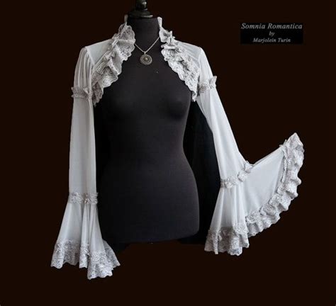 Shrug Art Nouveau Victorian Bolero Grey Voile Angelic Ghostly