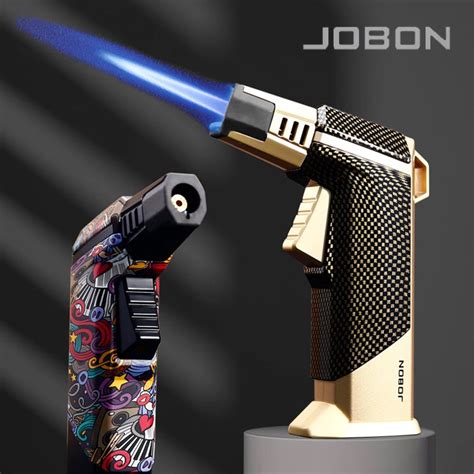 JOBON Windproof Strong Blue Flame Gun Isqueiro Base Antiderrapante