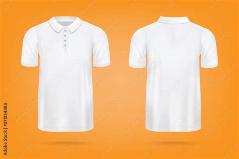 Realistic white polo shirt mockup from front and back view o Stock ...