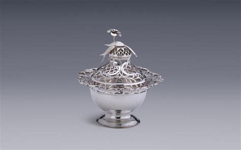 Three Silver Potpourri Holders A Aardewerk