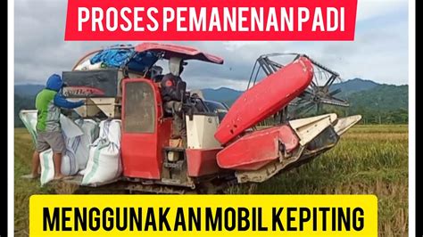 PROSES PEMANENAN PADI MENGGUNAKAN MOBIL COMBAIN YouTube