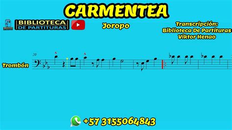 Partitura Carmentea Tromb N Partituras Viktor Henao Youtube