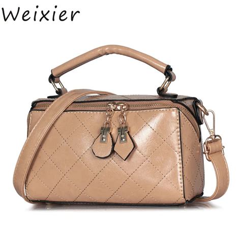 WEIXIER Women Bags PU Leather Shoulder Bag Female Sac Flap Small