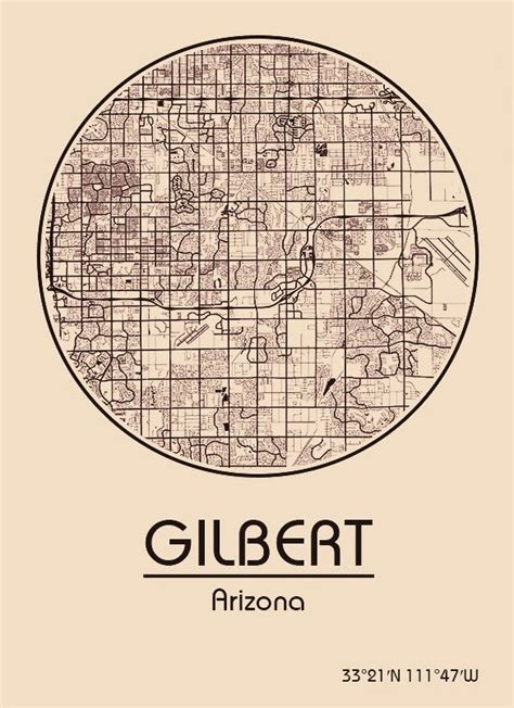 Karte Map Gilbert Arizona Vereinigte Staaten Von Amerika