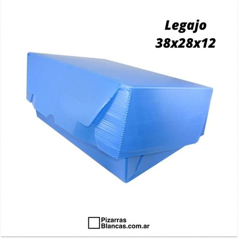 Caja Archivo Plastica Legajo Azul Tapa Volcada 38X28X12 Librería PB