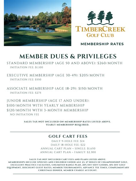 Memberships - TimberCreek Golf Club