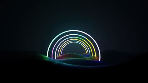 Neon art Wallpaper 4K, Rainbow, Glowing, Dark aesthetic