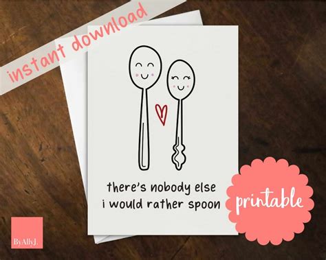 Printable Valentines Card. Cute Printable Card. Downloadable Valentine ...