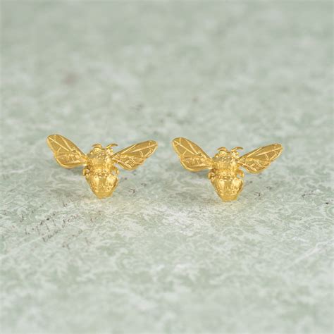 Minoan Honey Bee Stud Earrings Ancient Bees Cretan Earrings Malia