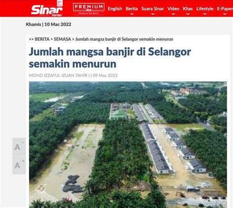 Sinar Harian Jumlah Mangsa Banjir Di Selangor Semakin Menurun Media