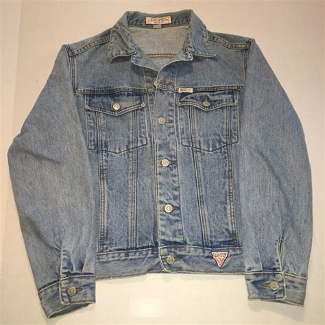 Vintage Guess Denim Jean Jacket Sz Med Lt Blue Georges Marciano Made In