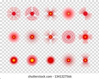 Pain Red Circle Painful Spots Pointing Stock Illustration