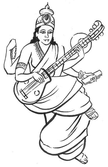 Saraswati Mata Logo Black And White - ClipArt Best